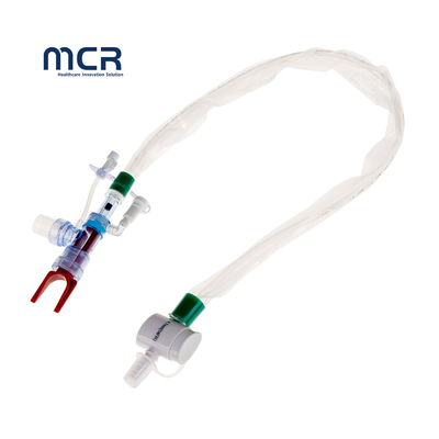 ราคาดี อัตโนมัติล้างปลายดูดสีน้ําเงินอ่อน ดับเบิ้ล swivel ปิดดูด catheter สําหรับท่อ endotracheal ออนไลน์
