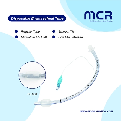 ท่อ Endotracheal จากวัสดุ PVC ที่โปร่งใส พร้อมบัลลูนอ่อน